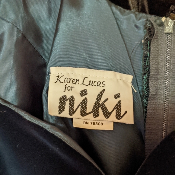 Vintage Velvet Dress Karen Lucas for Niki Green Wiggle Dress Sleeveless Union 12 - Picture 6 of 15